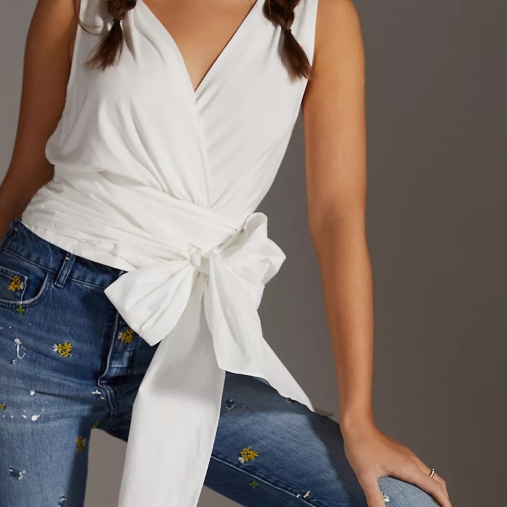 Anthropologie Sunday in Brooklyn V Wrap Shirt - Small